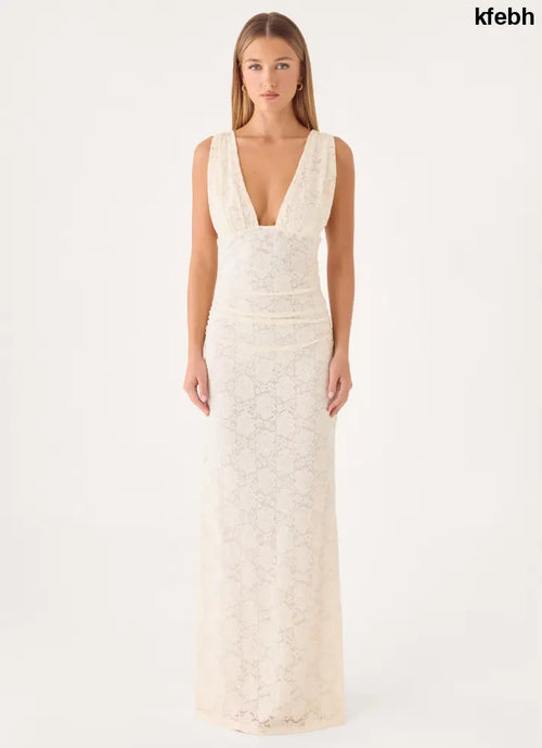 Aarin Lace Maxi Dress - Cream - Maxi Dresses