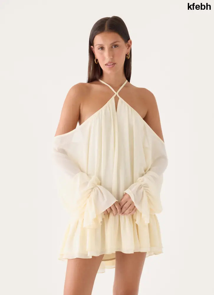 Life Is A Party Mini Dress - Butter Yellow - Mini Dresses
